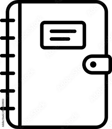 Black notebook icon - outline