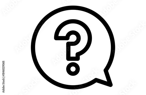 Question Speech Bubble Line Icon
