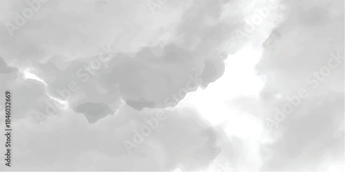 Clouds and sky watercolor vector hand drawn vector illustration. Abstract black and white winter watercolor background. Sky pattern with snow. Light blue watercolour paper texture background.