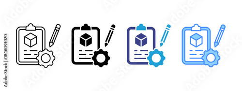 Prototyping icon set multiple style collection