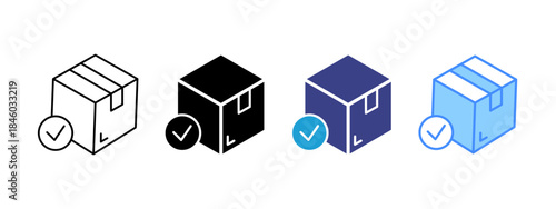 Packaging icon set multiple style collection