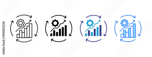 Improvement icon set multiple style collection
