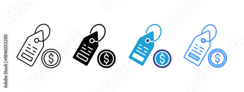 Pricing icon set multiple style collection