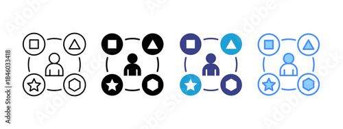 User Experience icon set multiple style collection