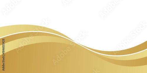 Abstract gold wave curve, golden wave corner shape for element, stripes ribbon golden graphic, striped gold. vector illustration eps10