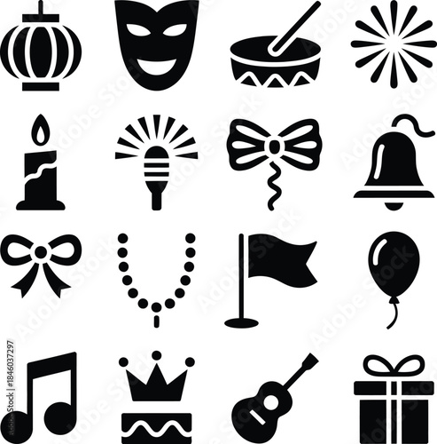 Celebration and Party Icons Collection lantern mask
