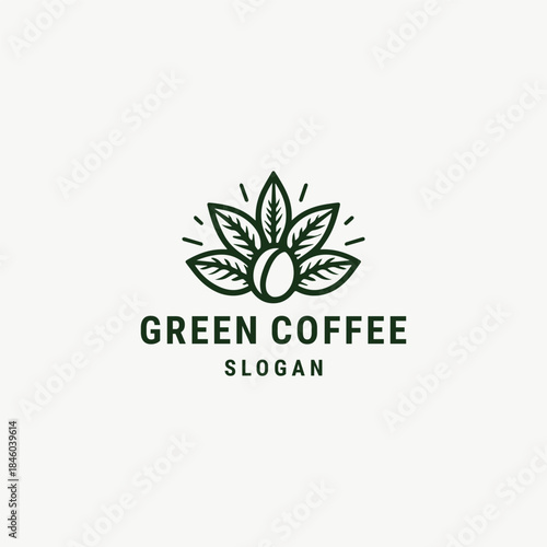 Green coffee logo icon design template vector illustration