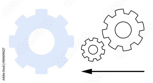 Gear mechanism. Gears in motion system optimization concepts. Gear mechanism visualizes efficiency, mechanical processes, teamwork, and streamlined workflows. Ideal for business, engineering
