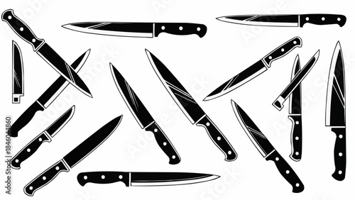 knife set vector