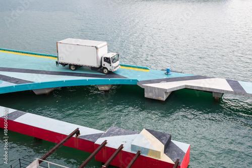 Supply truck at cruise port