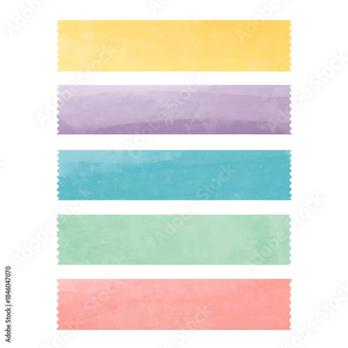 Five strips of decorative paper isolated on transparent background Generative AI