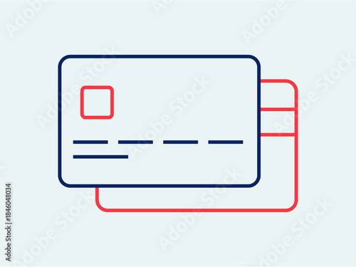 Debit payment icon. Shopping mall outline icon. Simple vector illustration in modern thin line style.