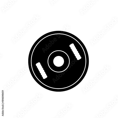 Silhouette of weightlifter barbell on transparent background