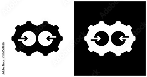Combine Icon Set In White And Black Background