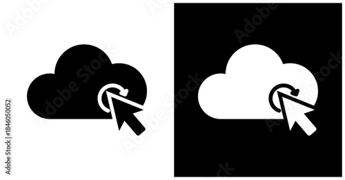 Saas Icon Set In White And Black Background