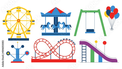 Ferris Wheel, Carousel, Roller Coaster, and More in a Fun Environment