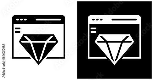 Valuable Software Icon Set In White And Black Background