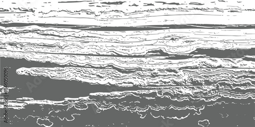 Monochrome Distressed Wood Grain Texture Vector Graphic Rough Horizontal Surface Background Grayscale Grunge Overlay