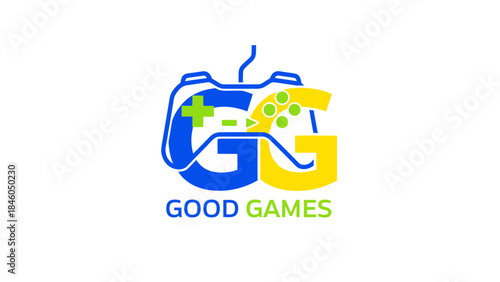 Action-Packed Graphic Design Showcasing Gaming Controller Logo for Good Games in a Modern Digital Environment