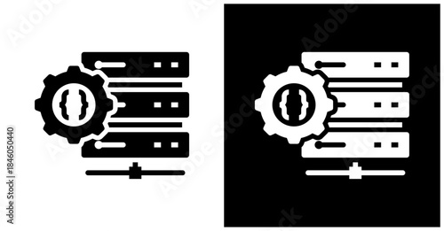 Infrastructure As Code Icon Set In White And Black Background