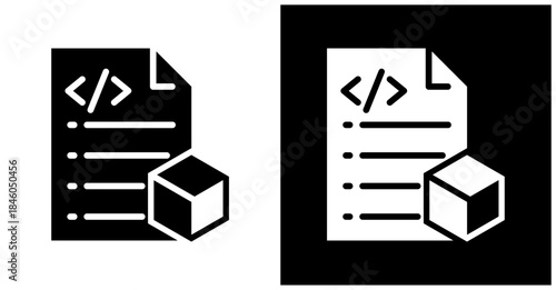 Terraform Script Icon Set In White And Black Background