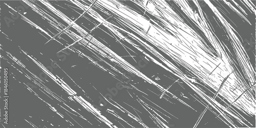 Abstract vector grunge background texture with heavy diagonal scratches in white and gray