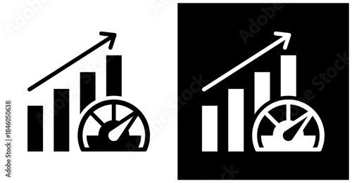 Performance Testing Icon Set In White And Black Background