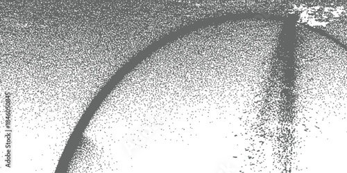 Distressed Spray Paint Grime Texture Overlay Vector Background Grunge Effect with Stipple Grain and Abstract Curved Shape