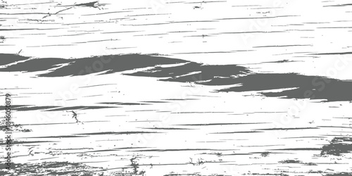 Distressed horizontal wood grain texture vector overlay Grayscale grunge scratch pattern background