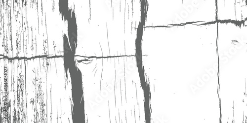 Distressed cracked wood texture grunge overlay vector background