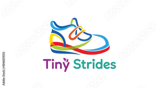 Creative Logo Design, Children's Footwear Brand, Digital Format, Colorful, Modern Aesthetic, Graphic Design, Branding Concept