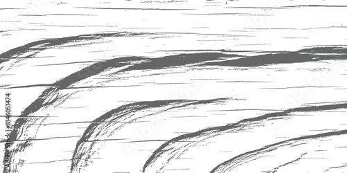 Distressed horizontal wood grain texture vector overlay with rough ink brush strokes in grayscale grunge style