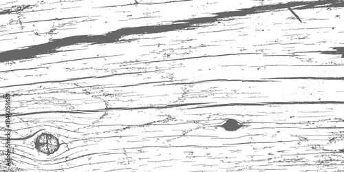 Weathered Wood Grain Vector Texture Grunge Distress Overlay Background Pattern with Rustic Scratches and Knots