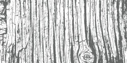 Distressed wood grain vector texture background Aged rustic timber surface pattern Black and white overlay