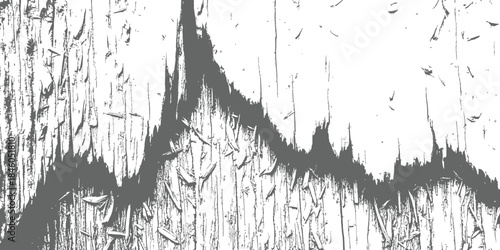 High contrast grunge texture vector overlay background of distressed wood splintering and paint peeling effect in gray and white