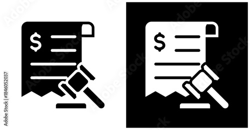 Penalty Icon Set In White And Black Background