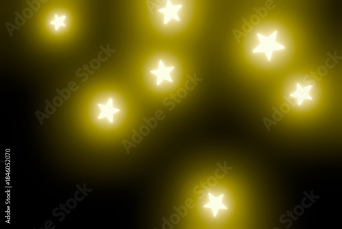 黒背景に輝く黄色の星