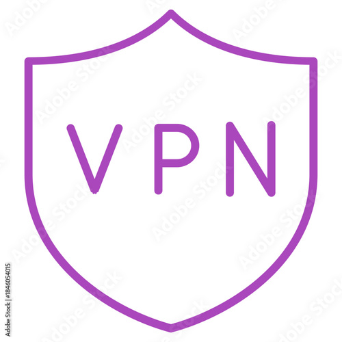 Flat Colored VPN Icon for Network Security and Privacy