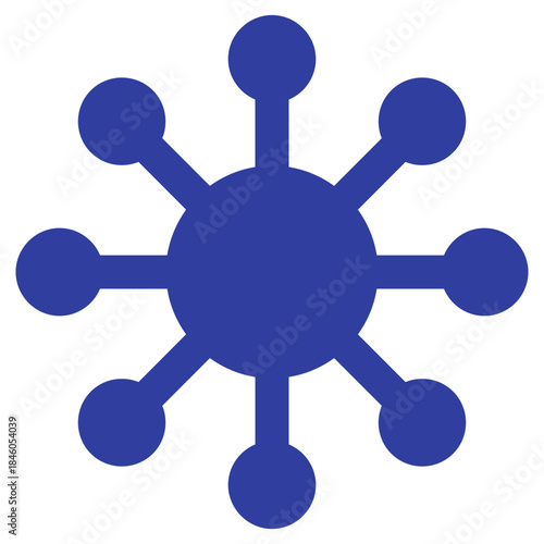 Flat Colored Network Icon for Global Connectivity and Data Access