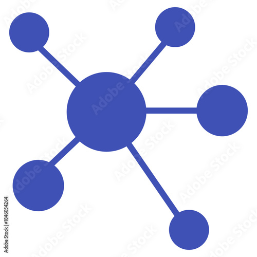 Flat Colored Network Icon for Global Connectivity and Data Access