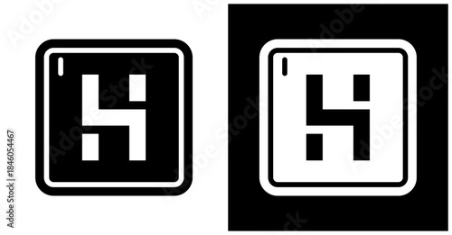 Chemical Element Icon Set In White And Black Background
