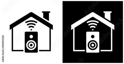 Ai Home Assistant Icon Set In White And Black Background
