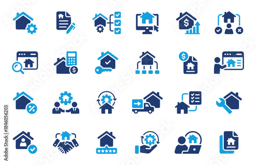 Real Estate and Property Management Icon Set: Vector Collection