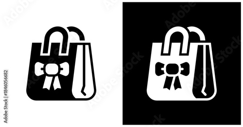 Souvenirs Icon Set In White And Black Background