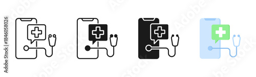 Telemedicine Icon, Multi Styles Icon Set