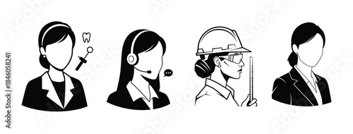 Diverse professional women in various occupations