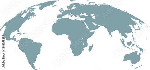 tylized World Map Vector Illustration: Global Continent Silhouette for Travel, Geography, and Technology Design