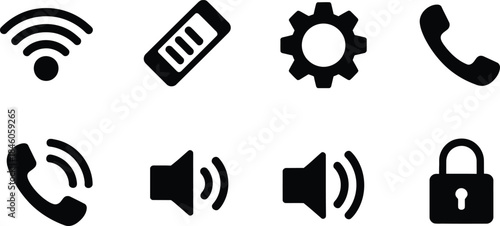 Clipboard checklist icon set, flat vector illustration, task management symbols, clean minimal design, isolated on white.