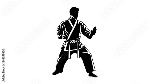 Dynamic Martial Arts Practitioner Demonstrating Strength and Focus