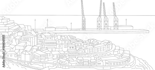 Silhouette of cities famous places buildings landmarks vector vector illustration vector